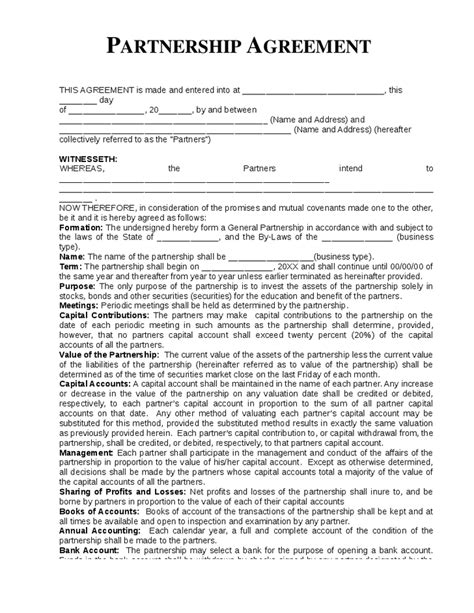 House Flipping Partnership Agreement Template