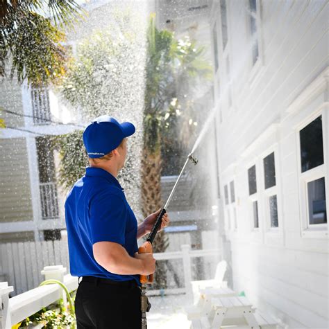 House washing. We use a custom biodegradable house wash solution to loosen organic growth. We use soft brushes to clean windows and low-integrity areas. We perform a low-pressure washdown from gutter to ground. We conclude with a touch-up using microfiber pads for the highest standards. At Pinnacle, we are committed to using eco-friendly exterior cleaning ... 