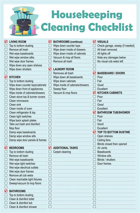 Housework Checklist Templates