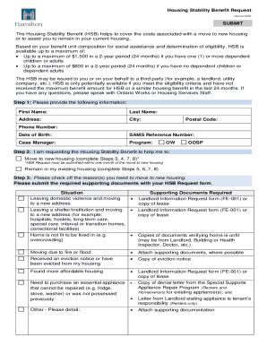 Housing Stability Benefit Request Form PB 099 Fill Out and Sign