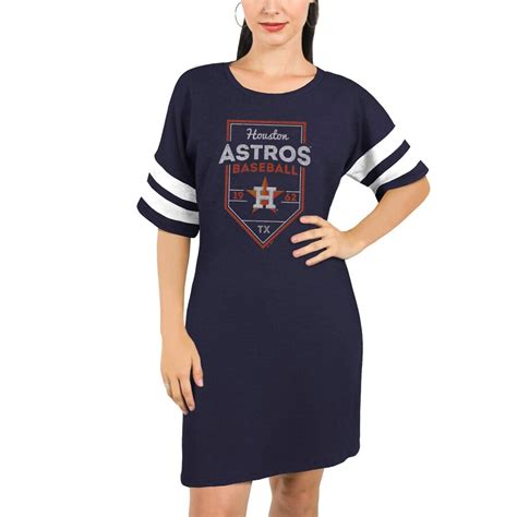 Product Details. Stay cool and comfortable on bright Houston Astros game days in this Cooperstown Collection dress from Mitchell & Ness. It features vintage-like Houston Astros graphics and a rib-knit V-neckline. The blend of soft, stretchy fabrics creates a comfortable fit and feel. Droptail hem with side splits.