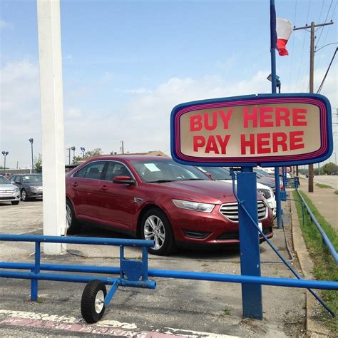Houston buy here pay here $500 down. This is how buying a car with bad credit or no credit works: Step 1: Visit the BHPH Lot Customers who want to buy a car with bad credit can approach dealers who offer this service directly. The ... 