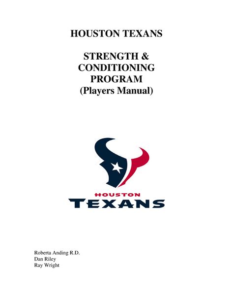 Houston texans strength conditioning program players manual. - Funai v 3eemk6 vcr service manual.