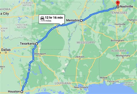 It's 9 hours between Shreveport and Nashville. I think I'd stop in Little Rock if you are going the Arkansas Route. Hwy 59 to I-30 to I-40. do a search on here for LIttle Rock. There's the Bill .... 