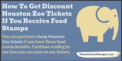 Jul 9, 2018 · The Houston Zoo offers a Lone Star Access Program for Texas food stamps recipients. For just $4.50 per ticket (75% off regular admission!), up to two adults and three children can visit the zoo! There is no limit to how many times per year a family can purchase these discounted tickets. . 