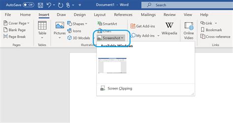 How Do I Use The Screenshot Tool Built Into Microsoft Word?