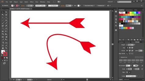 How to make curved arrows in illustrator