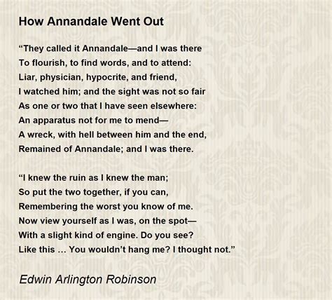 How Annandale Went Out Poem Analysis