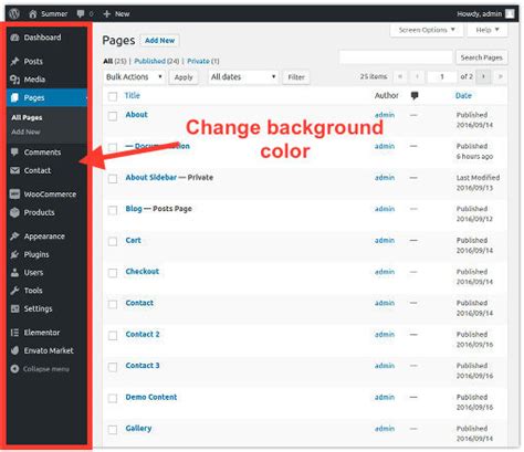 How Can I Change The Background Color Of The Sidebar In The Backend Of Wordpress Stack Overflow