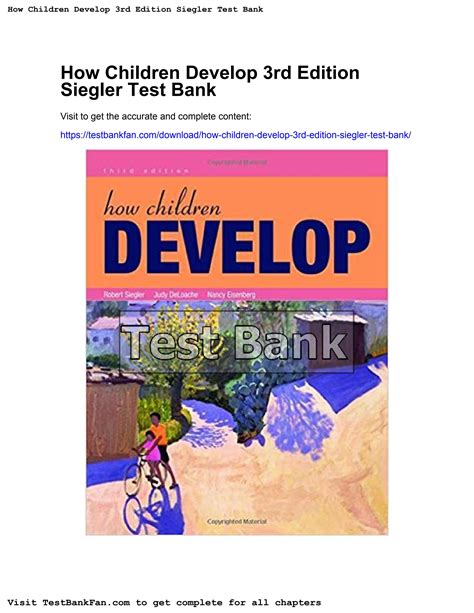 How Children Develop 3rd Edition Siegler