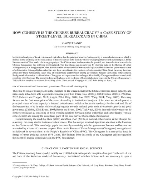 How Cohesive is the Chinese Bureaucracy? A Case Study of …