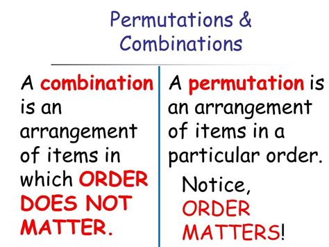 How Combinations And Permutations Differ