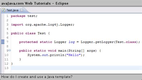 How Do I Create And Use A Java Template Web Tutorials Avajava Com