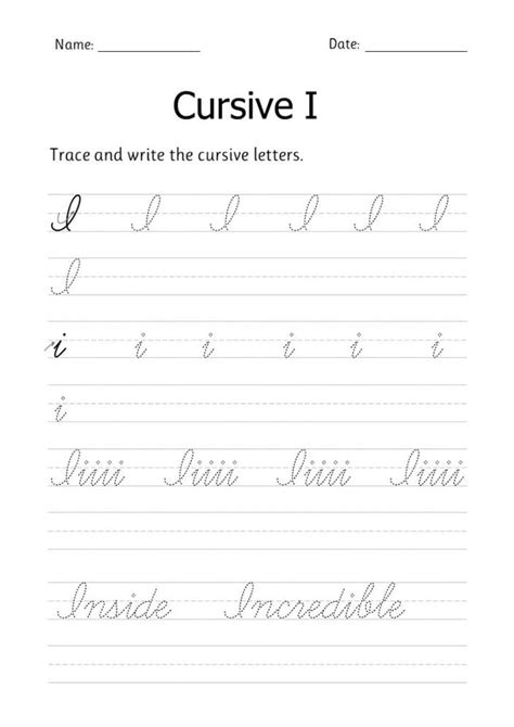 How Do You Write A Cursive I Capital Download Printable Cursive