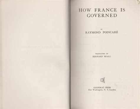 How France is governedRaymond Poincaré {nsrty}