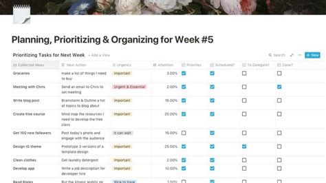 How I Plan my Week with Notion and GTD Notions, How to plan, Weekly