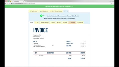 How To: Copy an Invoice InvoiceHome.com - YouTube