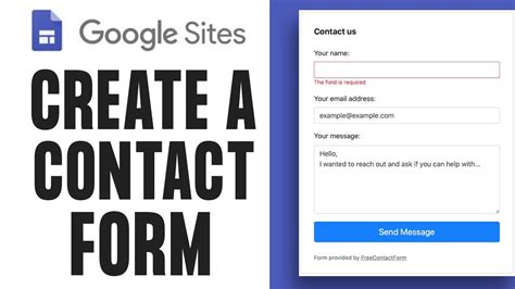 How To Add A Contact Form On Google Sites 2022 YouTube