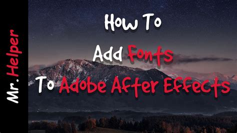 How To Add Fonts To Adobe After Effects CC/CS6/CS5 YouTube
