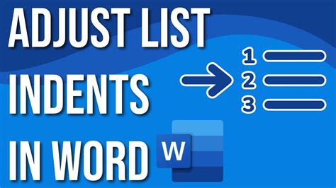 How To Adjust Numbered List Indents In Microsoft Word - YouTube