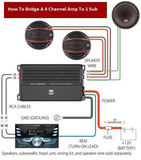 How To Bridge A 4 Channel Amp To 1 Subwoofer - BoomSpeaker