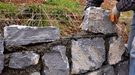 How To Build A Stone Wall - YouTube