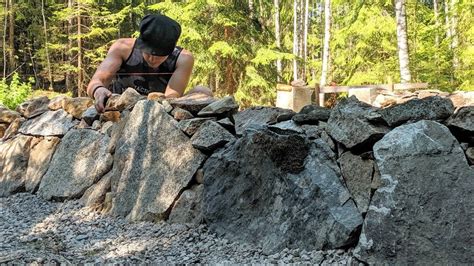 How To Build Stone Foundation for Log Cabin by Hand 5. 0 One Man