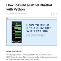 How To Build a GPT3 Chatbot with Python