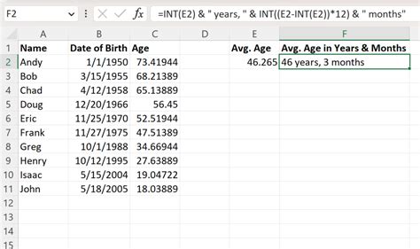 How To Calculate Average Age In Excel Haiper