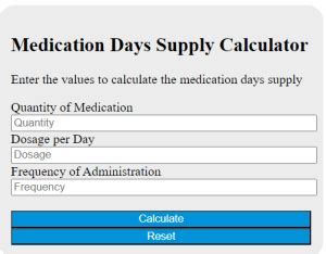 How To Calculate Day Supply For Tablets