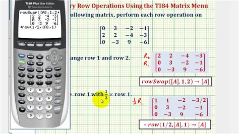 How To Calculate Matrix / Perform Matrix Row Operations Using the TI84
