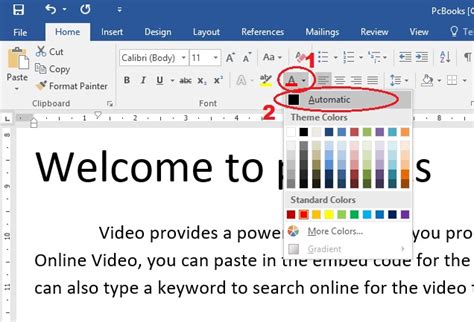 How To Change Color Of Selected Text In Microsoft Word Letter Words