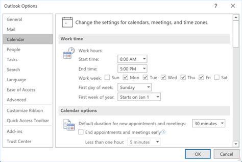 How To Change Work Schedule In Outlook Calendar