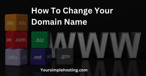 How To Change Your Domain Name Your Simple Hosting