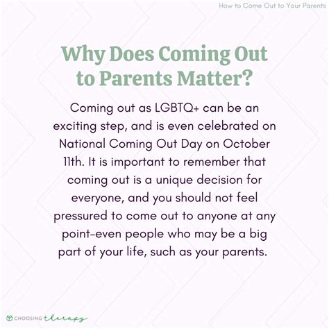 How To Come Out To Your Parents