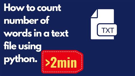 How To Count The Number Of Words In A File Using Python Youtube Gambaran