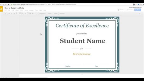 How To Create A Certificate In Google Slides Youtube