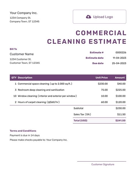 How To Create A Cleaning Estimate Free Sample, Example & Format