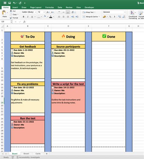 How To Create A Kanban Board Template In Microsoft Excel Sanzu Gambaran