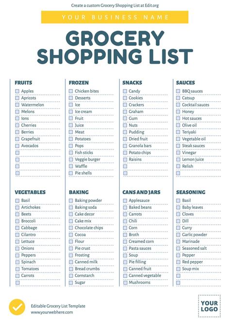How To Create A Printable Grocery List Template