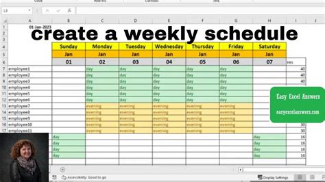 How To Create A Weekly Schedule In Excel Excel Templates