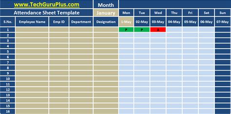 How To Create Attendance Sheet In Excel My Microsoft Office Tips