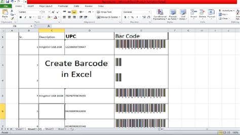 How To Create Barcode In Excel using barcode font in Office 2010 YouTube