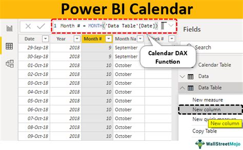 How To Create Calendar Table In Power Bi