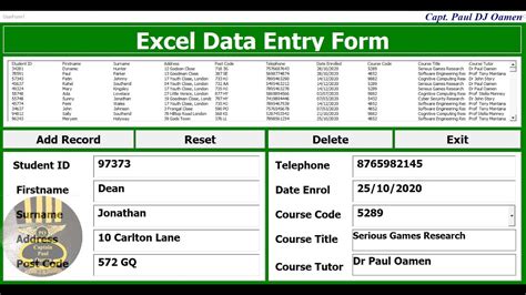 How To Create Excel Data Entry Form With A UserForm Part 1 of 2 YouTube