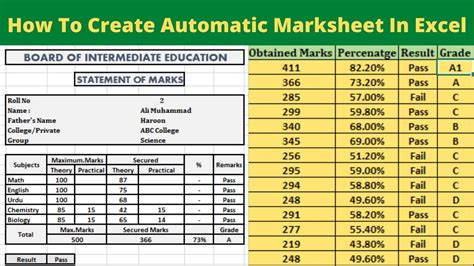 How To Create Mark Sheet In Ms Excel Step By Step Fully Automatic Images