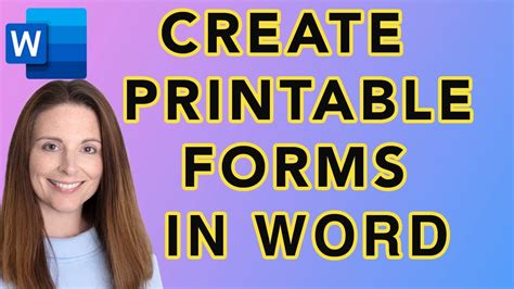 How To Create Printable Forms In Word Make Your Fillable Form Printable