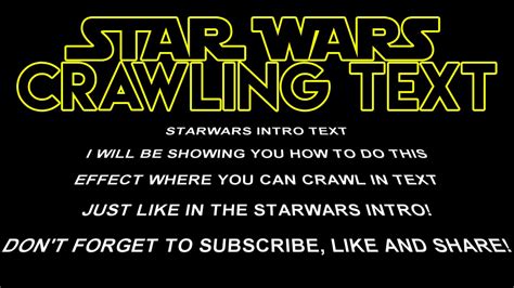How To Create Star Wars Crawling Text in Sony Vegas YouTube