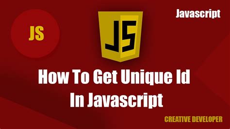 How To Create Unique Id In Javascript Using Custom Code - YouTube