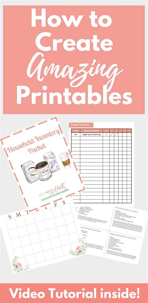 How To Create Your Own Printables At Home With Holly Blog Printables Printables Free Printables